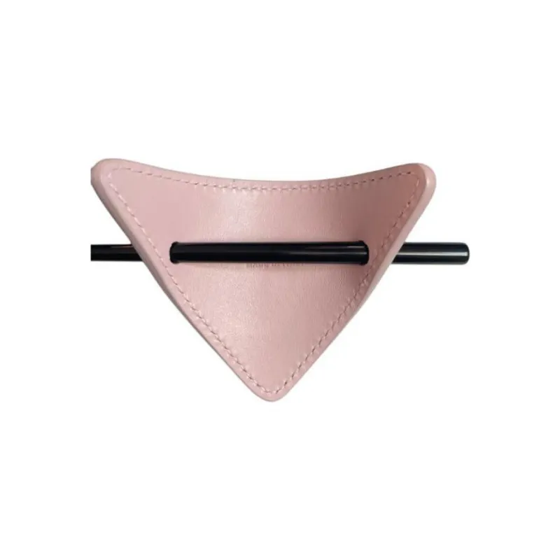 PRADA Leather Hair Clips Women's Pink-2