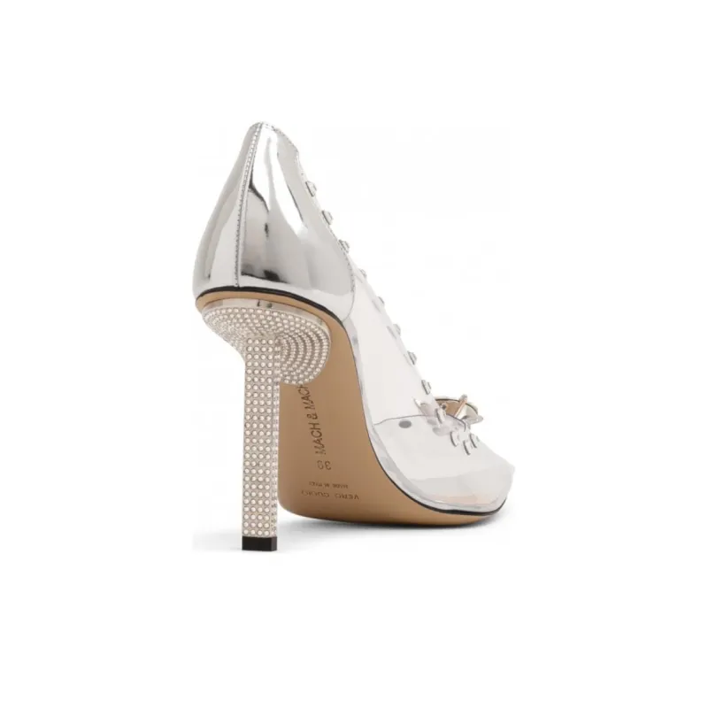 MACH & MACH Slim Heel High Heels 9.5cm Women's Transparent-2