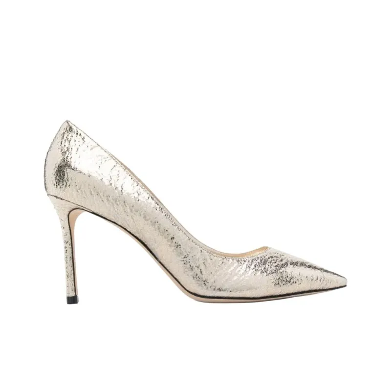 Jimmy Choo ROMY Slim Heel High Heels 8.5cm Women's Gold-1