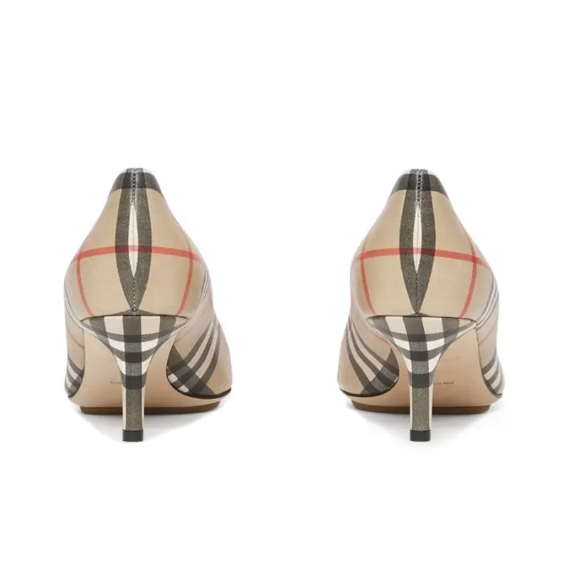 Burberry V In Archive High Heels Women's Beige-4