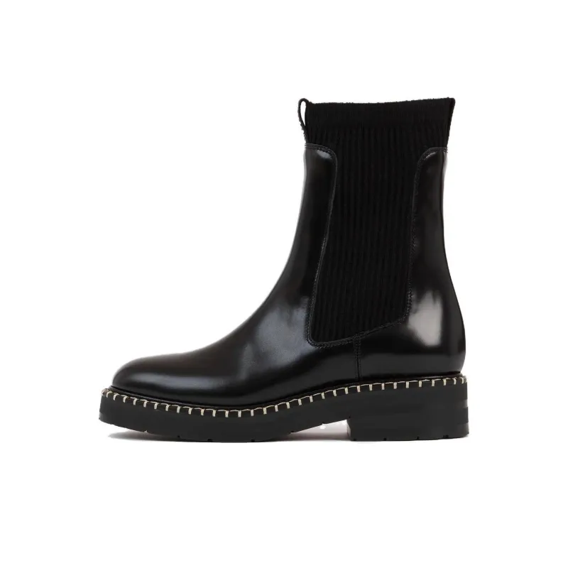 Chloé Noua Decorative stitch Leather Boots-0