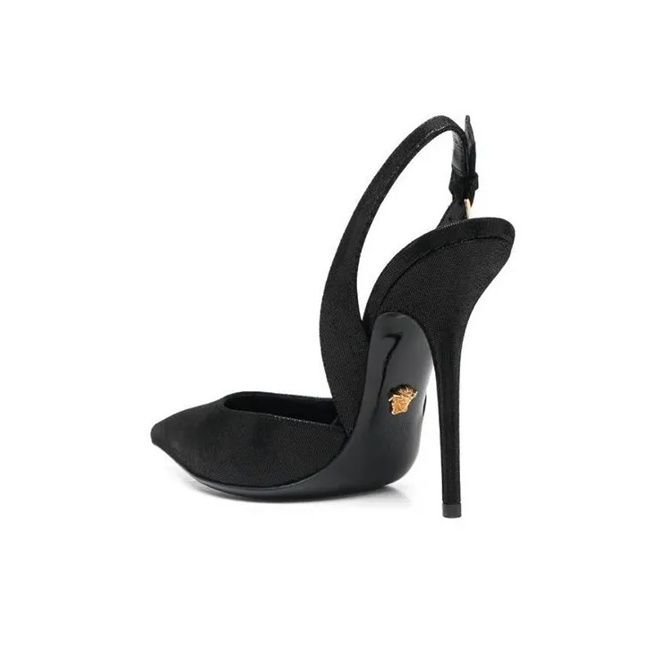 VERSACE Safety Pin 125mm Slingback Pumps-3