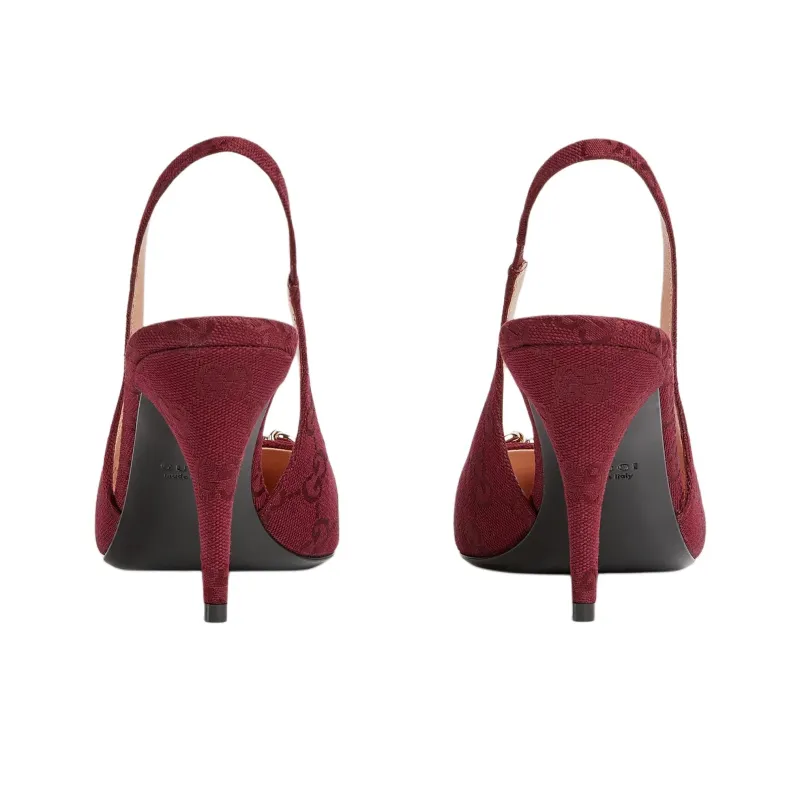 GUCCI Clamp Slim Heel High Heels 8.5cm Women's Red-3