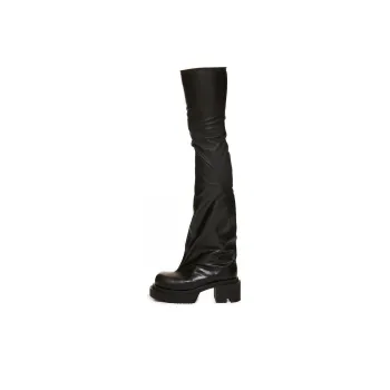 RICK OWENS Bogun 78mm Leather Flared Boots