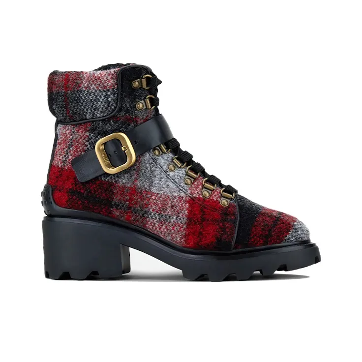 TOD'S Ankle Boots Women's Gray Red Black-1