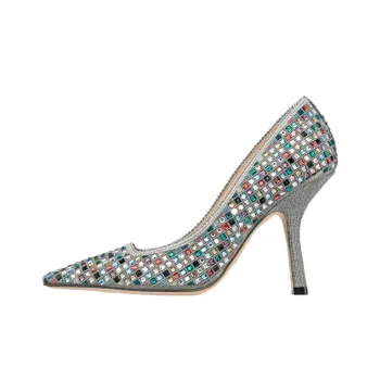 DIOR Capture Slim Heel High Heels 10cm Women's Silver
