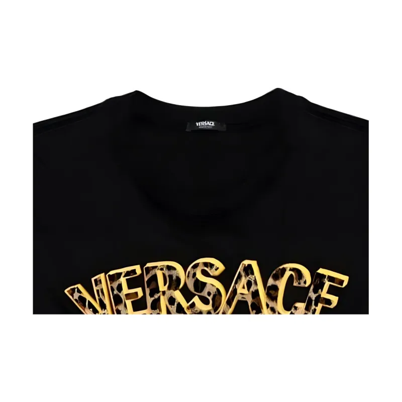 VERSACE Safety-Pin Detailed Cropped T-Shirt-5
