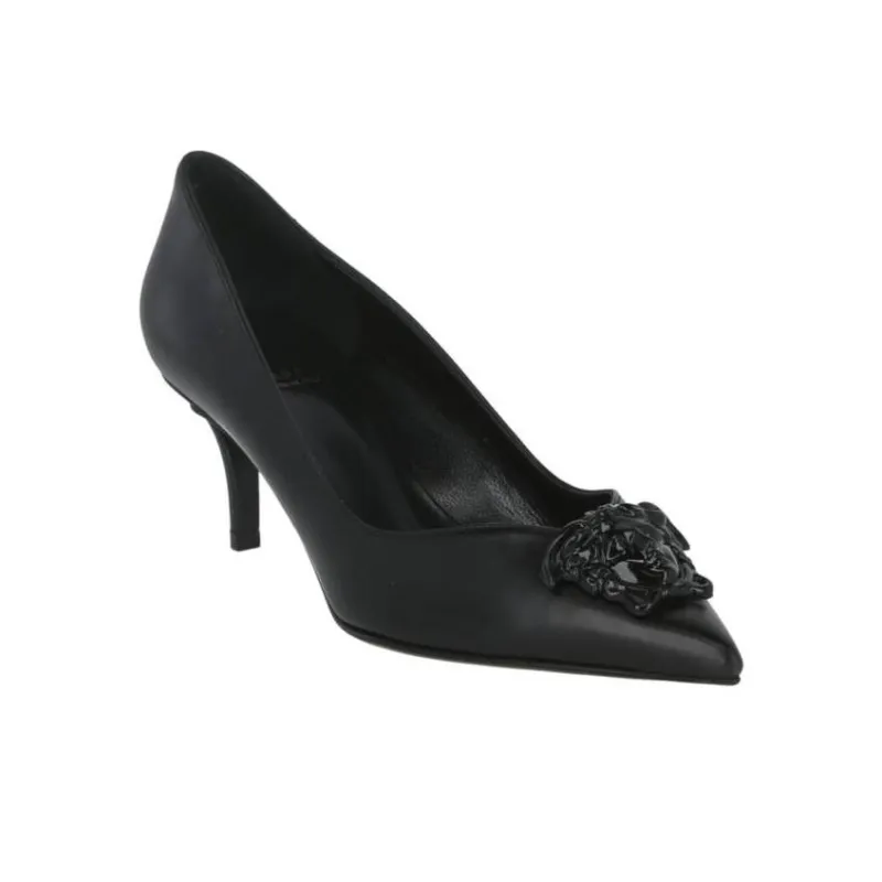 VERSACE Slim Heel High Heels Women's Black-1