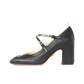 THOM BROWNE Cross-strap Detail Brogued Mary-jane Pumps