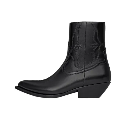 CELINE Leon Ankle Boots 5cm Women's Black