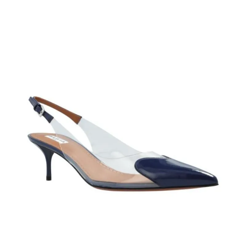 Alaia Heart Slim Heel High Heels 7cm Women's Blue-2