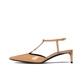 CELINE Kitten Patent T Bar Strap Pump Cappuccino Women's'ss