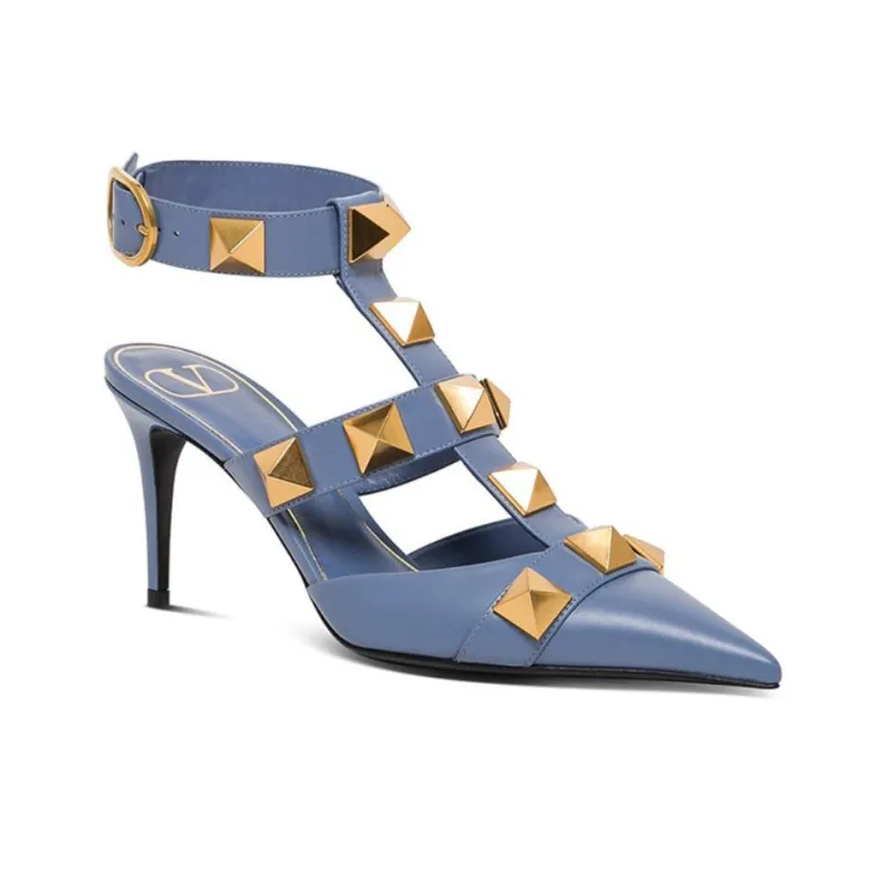 Valentino Slim Heel High Heels 9cm Women's Light Blue-2