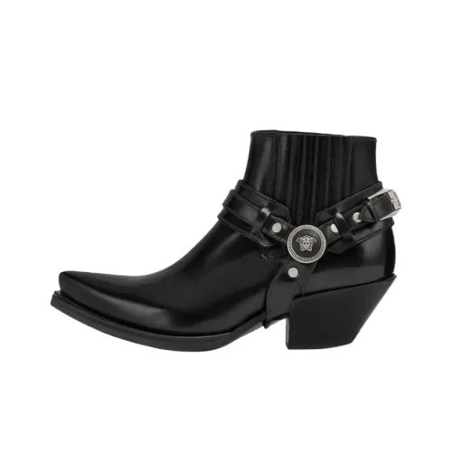 VERSACE Texano Ankle Boots 5cm Women's Black