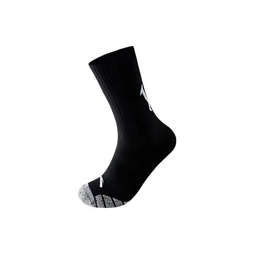 Anta Basketball Collection Mid Calf Socks Unisex 1 Pack Basic Black