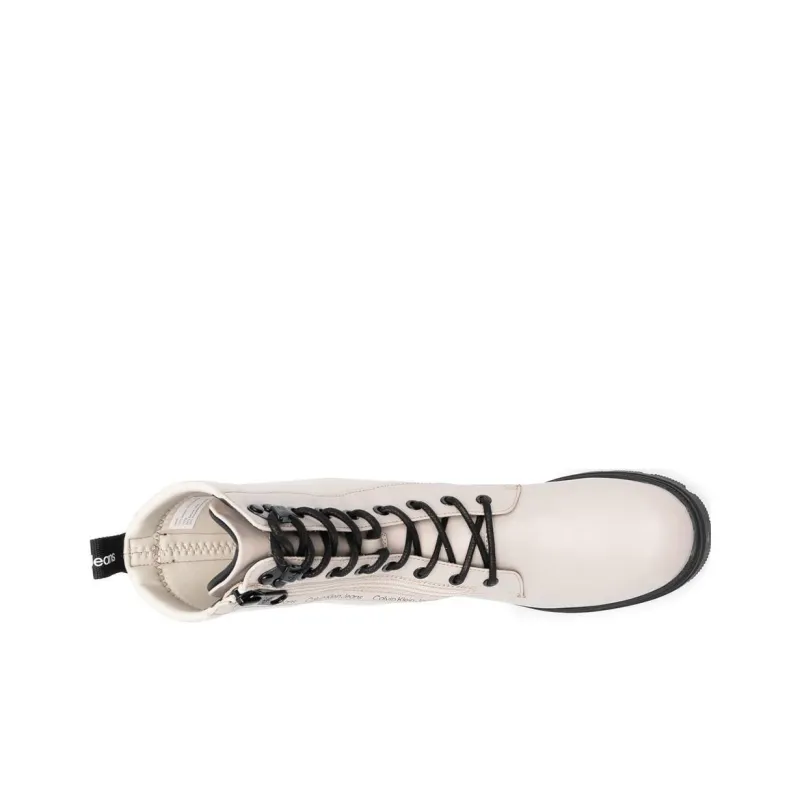 CKJ CALVIN KLEIN JEANS Lace up Leather Combat Boots Women's-3