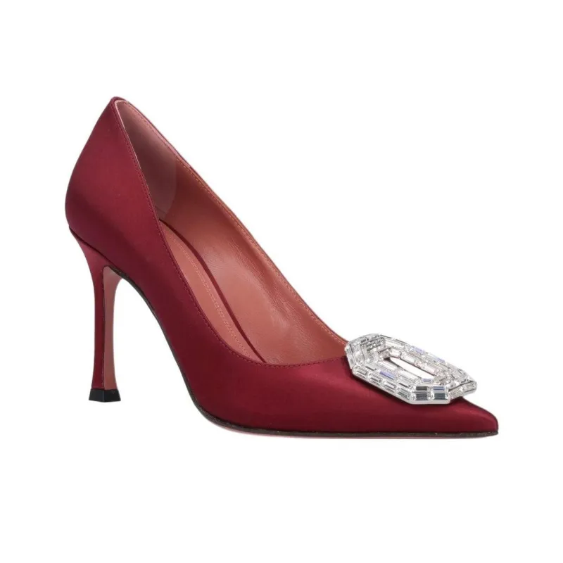 AMINA MUADDI Slim Heel High Heels 9cm Women's Red-3