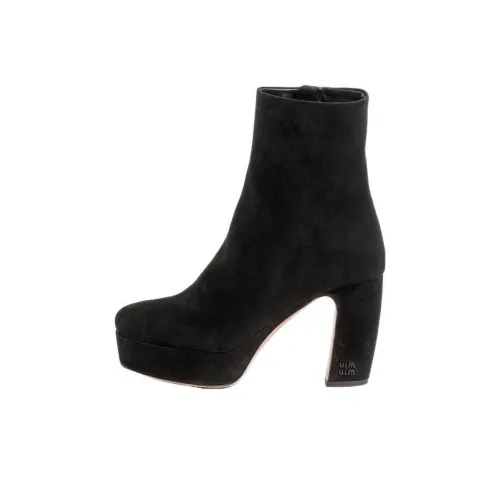 MIU MIU Ankle Boots 9.5cm Women's Black