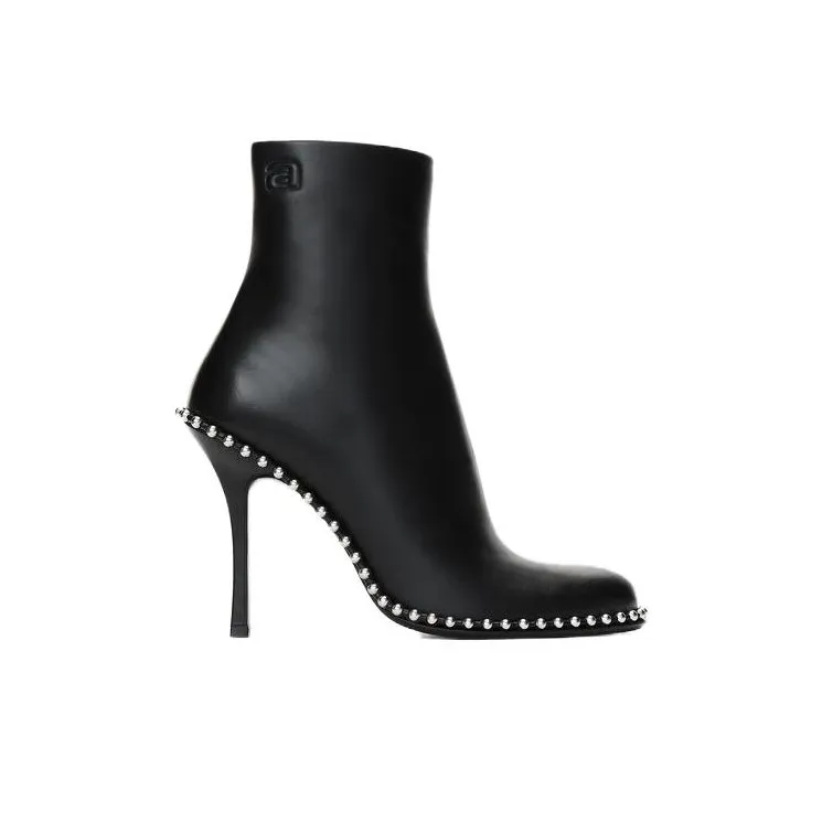 alexander wang 110mm Stud-embellished Leather Ankle Boots-1