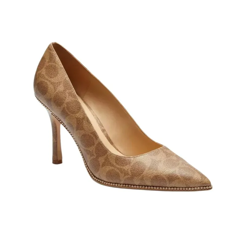 COACH Slim Heel High Heels 7cm Women's Yellow-2