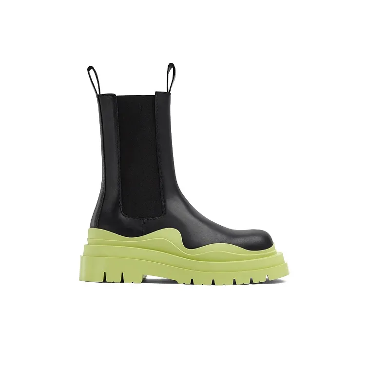 Bottega Veneta Short Chelsea Boots Men's Black Green-1
