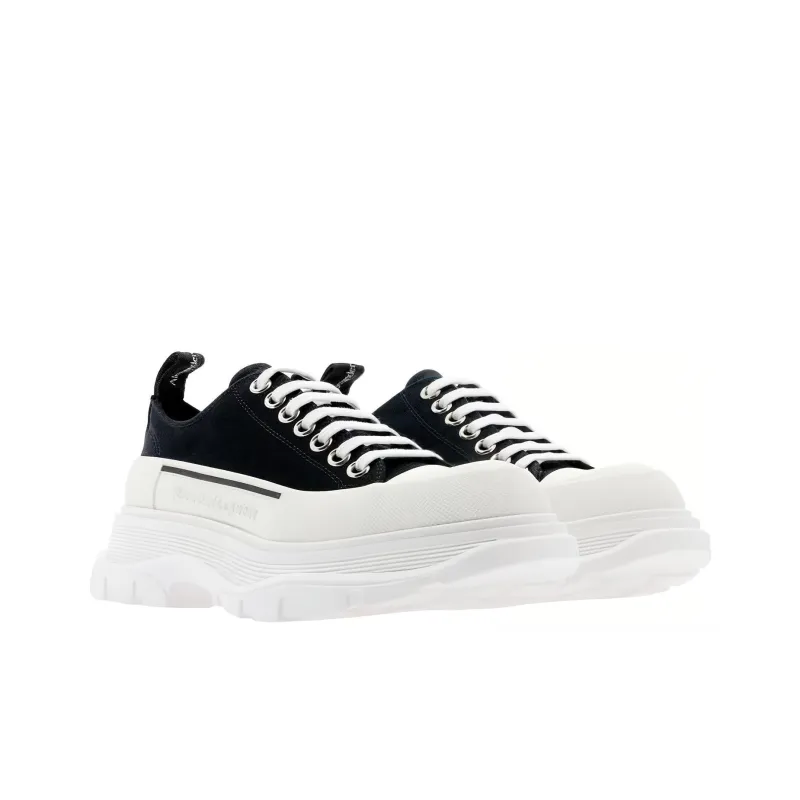 Alexander McQueen Tread Slick Low Lace Up 'Black White' Women's-2