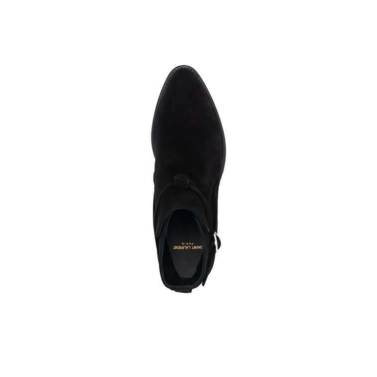 SAINT LAURENT Buckled Strap Ankle Boots-4