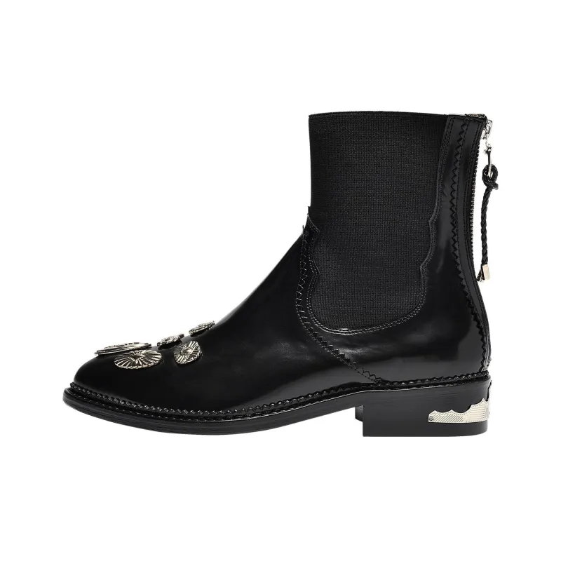 Toga Pulla Mix-badge Leather Ankle Boots-0