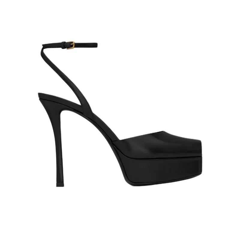 SAINT LAURENT Scandale Slim Heel High Heels 8.5cm Women's Black-1