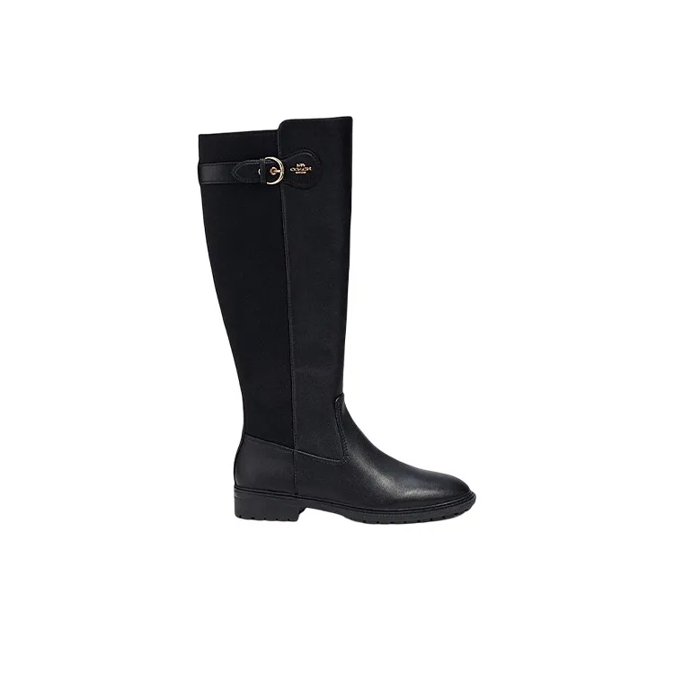COACH Knee High Boots 1.5cm Women's Black-1