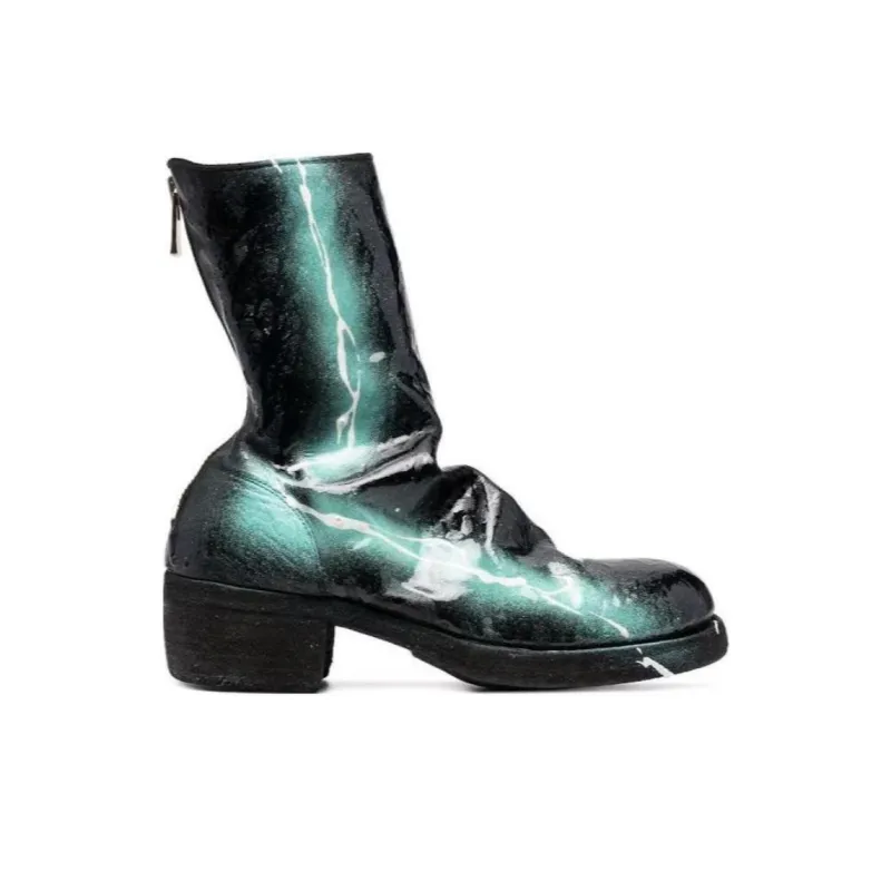 GUIDI Paint-splatter Ankle Boots-1