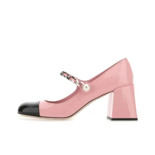 MIU MIU Chunky Heel High Heels Women's Pink
