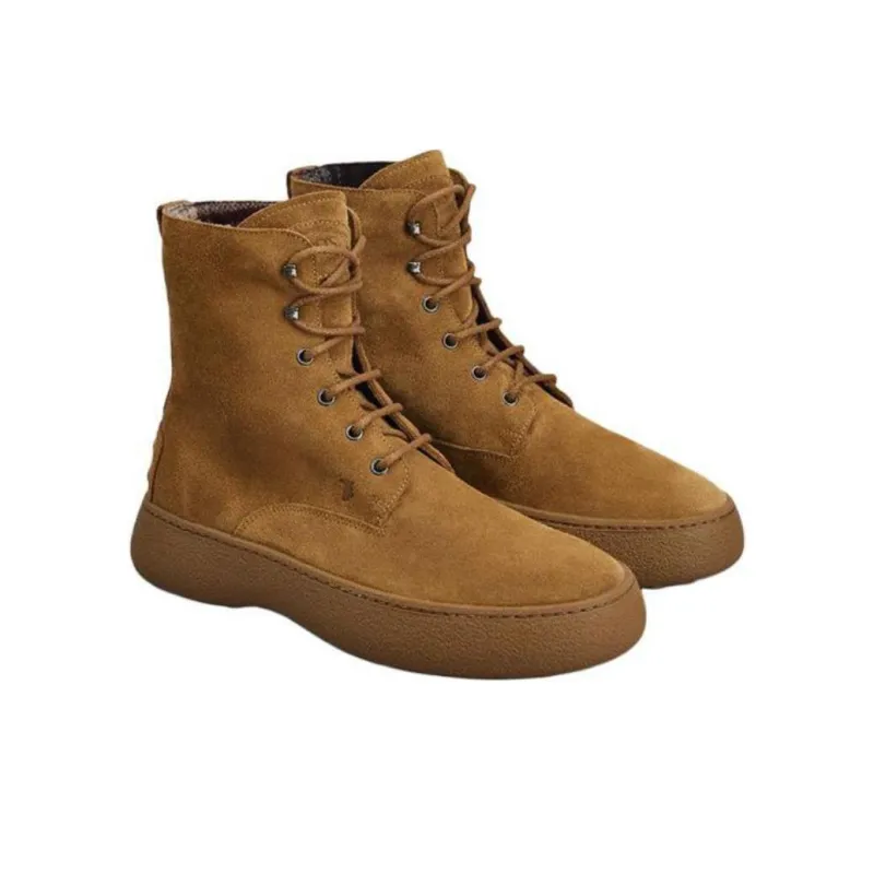 TOD'S Rounded-Toe Lace-Up Boots-2