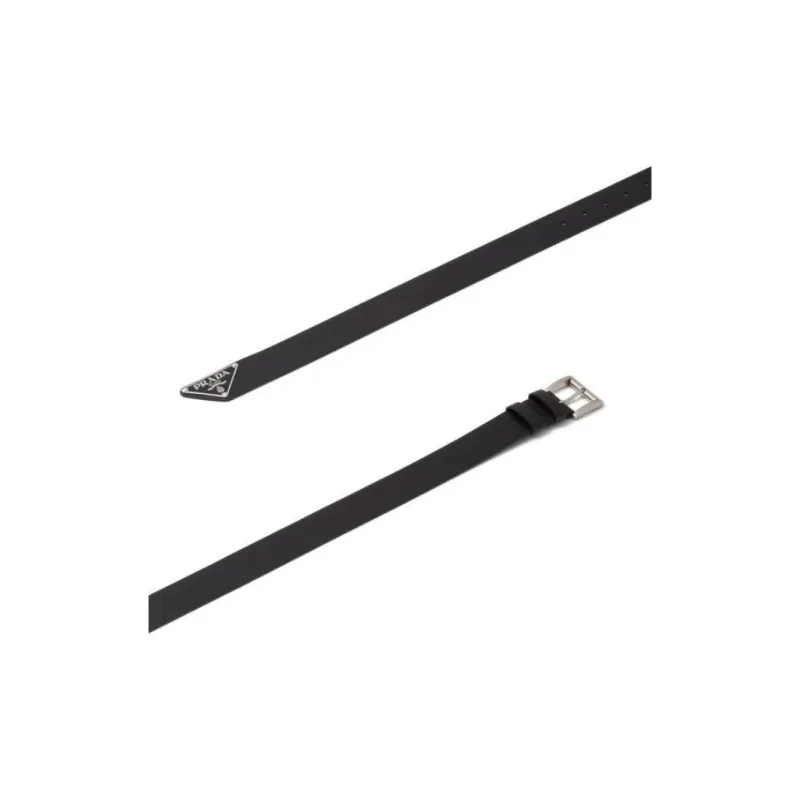 PRADA Leather Belts Men's Black Width  3.5cm-3