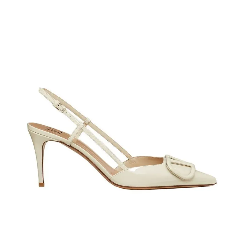 Valentino Slim Heel High Heels Women's Beige-1