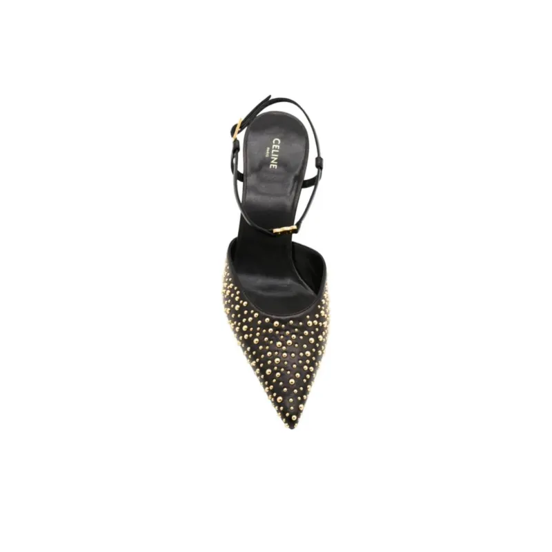 CELINE Embellished Pointed Toe Pumps-3