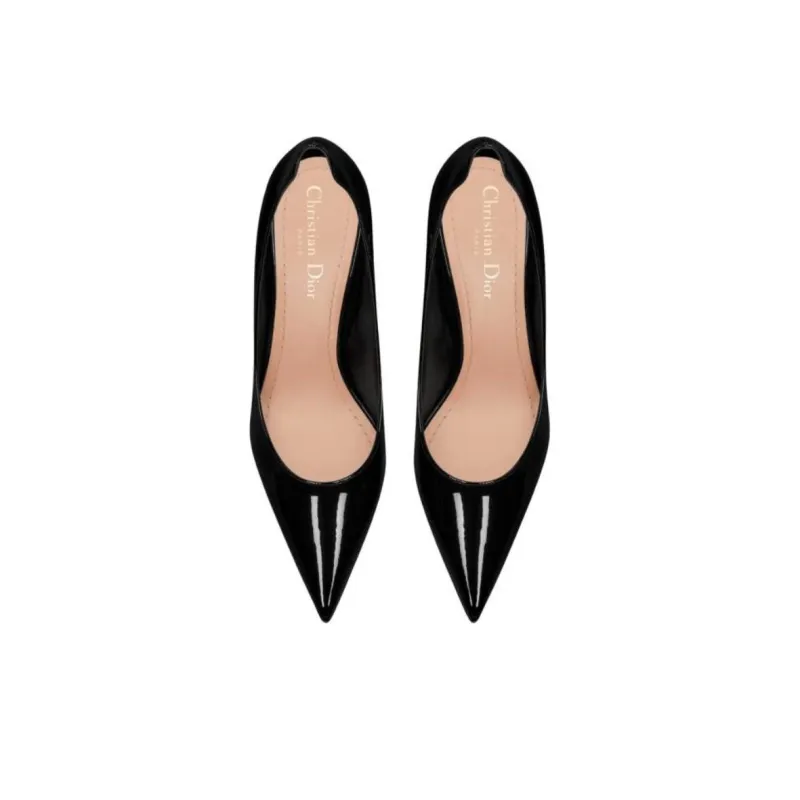 DIOR Tribales Irregular Heel High Heels 8cm Women's Black-3