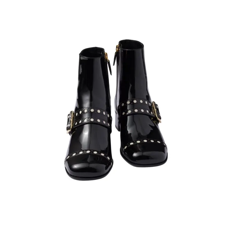 PRADA Ankle Boots 3.5cm Women's Black-4