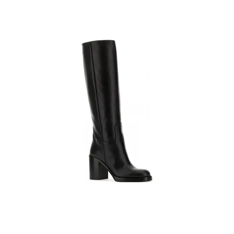 PRADA 90mm Knee-high Leather Boots-2