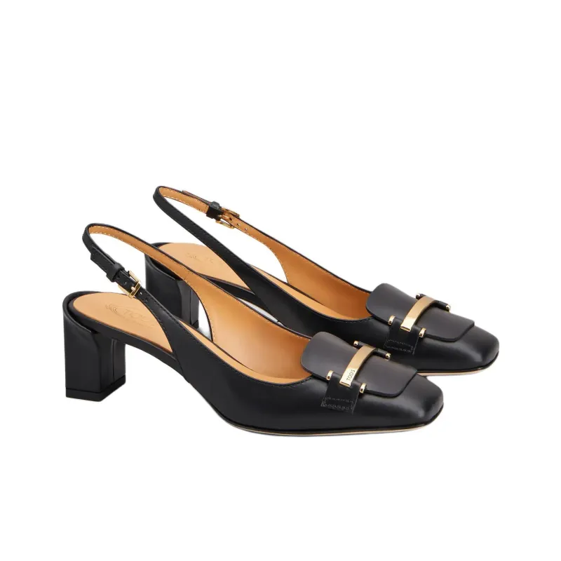TOD'S Logo Engraved Slingback Pumps-2