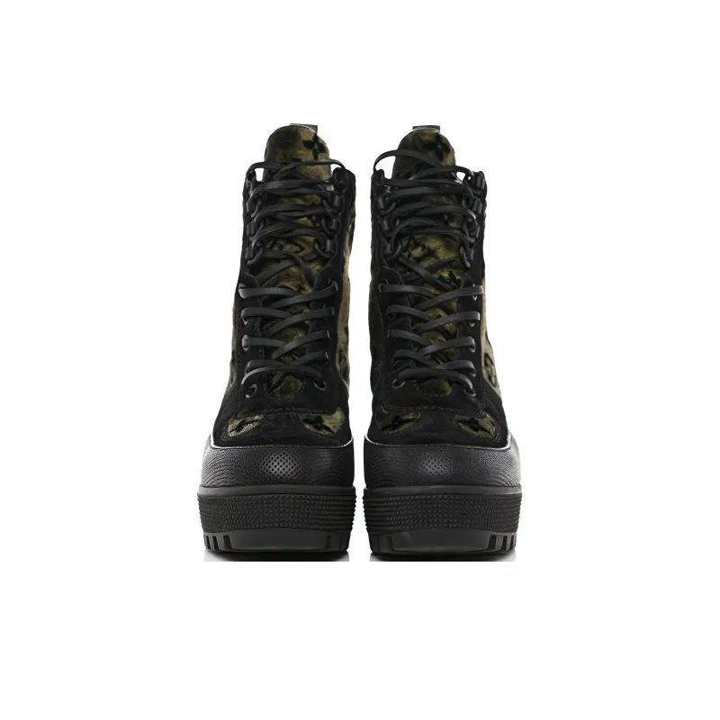 LOUIS VUITTON Laureate Platform Ankle Boots Women's Green-2