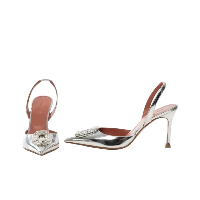 AMINA MUADDI Camelia Pointed Toe Slingback Pumps-4