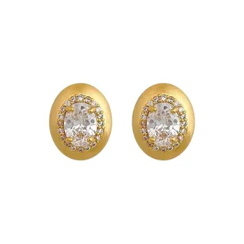 FEO Zircon Stud Earrings Women's