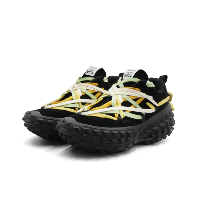 Hong Kong Meng Chunky Sneakers Unisex Low Top Black-3
