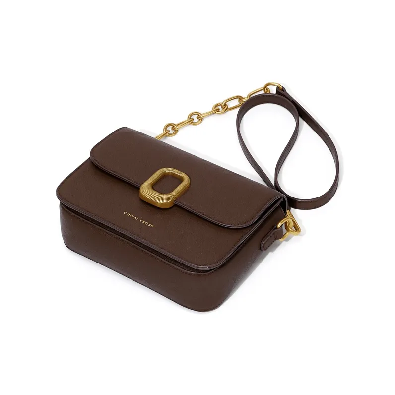 Simvay Clos Synthetic Leather Shoulder Bag Crossbody Bag Small Size Women's Brown/Coffee-8