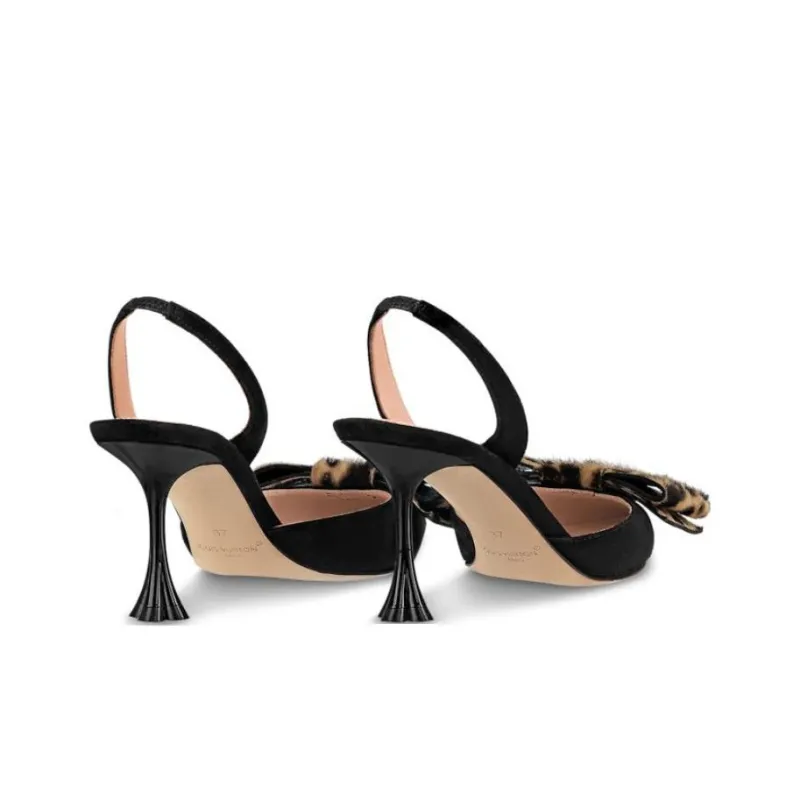 LOUIS VUITTON Blossom Slim Heel High Heels 9.5cm Women's Black-3