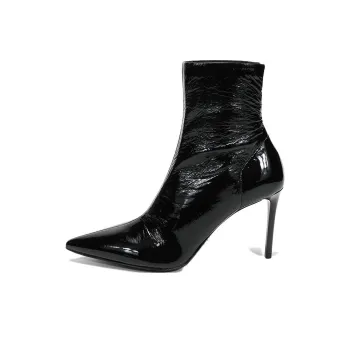 PRADA 90mm Patent Leather Effect Ankle Boots 'Black' Women's
