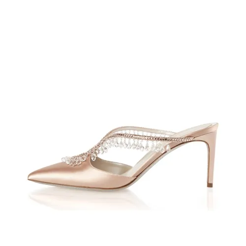 RENE CAOVILLA Chandelier Slim Heel Wrap-toe Slippers 7.5cm Women's Gold