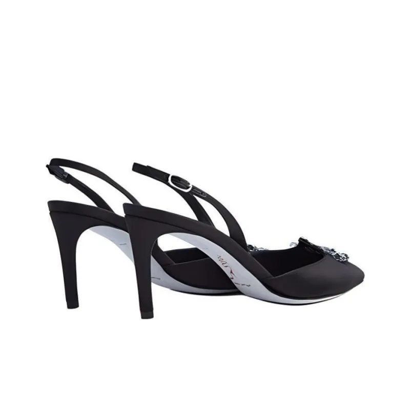 RENE CAOVILLA Chantel Slim Heel High Heels 7.5cm Women's Black-3
