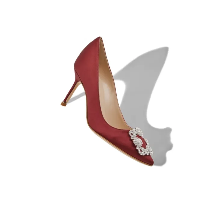 MANOLO BLAHNIK Slim Heel High Heels 7cm Women's Red-4